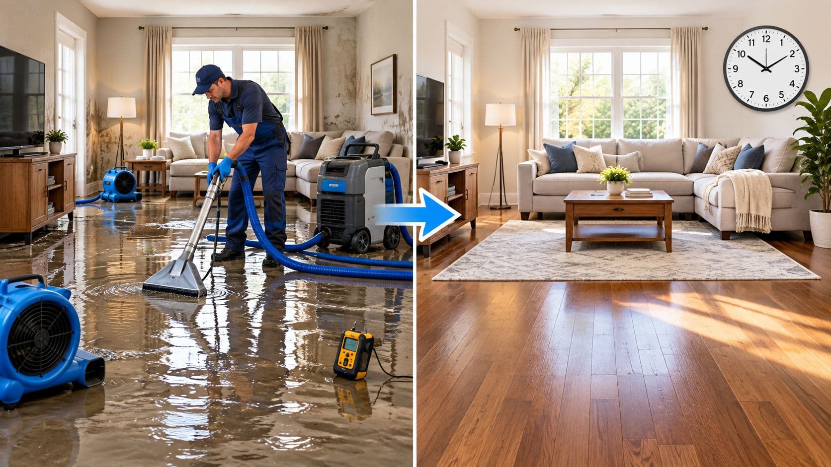 How Long Does Water Damage Restoration Take by Scenario